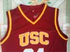 USC Trojans College 24 Brian Scalabrine Maglie Matt Miller Lisa Leslie Maglie da basket University Team Colore rosso Away Qualità