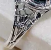 Anéis banhados a prata com topázio verde, anéis de noivado de safira com CZ transparente para mulheres, joias femininas 2393539
