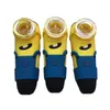 11cm Minions 손 파이프 음식 학년 실리콘 연기가 물 물 담 뱃 대 봉 유리 그릇와 유리 파이프 대 유리