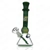 Beaker Bong Pipe à eau en verre Couleur verte Bongs en verre uniques 8.7" Pipe à fumer avec tige et bol