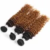 Fasci di capelli umani Ombre onda profonda brasiliana Estensione capelli biondi bicolore 1B 30 Ombre Tessuto riccio profondo Capelli vergini 3 pacchi6846140