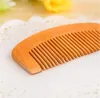 Gratis DHL Träkam Naturhälsa Peach Wood Anti-static Health Care Beard Comb Pocket Combs Hairbrush Massager Hair Styling Tool