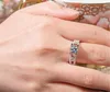 Vecalon Merk Vintage 925 Sterling Zilveren Ring 5A Zirkoon CZ Engagement Wedding Band Ringen voor Dames Bruids Sieraden