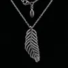 Collana in argento sterling 925 con ciondolo a forma di piuma di cristallo lampeggiante, gioielli regalo per donna di moda per collana Pandora con scatola originale