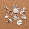 140pcslot mix Cat Animal Charm Pärlor Antika silverhängen smycken Fynd DIY -komponenter LM43 LZSILVER2046160