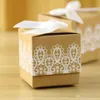 Square Shape Candy Boxes For Wedding Favor Kraft Paper Gift Box European Style Rustic Lace Case 0 35hb ff