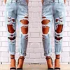 Sexy Boyfriend Jeans Women Light Blue Big Hole Denim Pants for Womens Solid Novelty Skinny Full Length Ripped Trousers Plus Size S-2XL