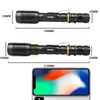 ブランドLED懐中電灯TORCH 8000LUMENS CREE T6ズーム可能なLEDトーチは2×18650電池アルミ+充電器+ギフトボックス+無料の贈り物