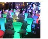 공장 LED 플라스틱 바 의자 의자 대변 조명 테이블 의자 다중 색상 교환 발음 테이블 의자 무료 배송