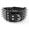 New Style 3 inch Wide 11 Colors Spiked Studded PU Leather Large Dog Collars For Pit bull290x