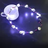 LED luminous Wreaths Flower Headband For Bride Wedding Party Night Market Hot Selling Children Glowing Garland Crown Toys Head Ornaments