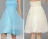 Lady Simple Styles New Cheap Elegant Special Strapless Knee Length Bridesmaid Dresses /Wedding Party Dresses