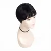 Wigs Black /brown color Brazilian Short Human Hair Wigs With Bangs virgin Natural straight Wigs For Women