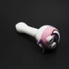 Lueur dans le noir drôle visage de chat Pipes à main pour fumer Piipes en silicone capiteux Pyrex cuillère Pipe Bongs huile Nail4713644