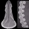 Stock Long Wedding Veil Applique Edge 3 Meters Wedding Accessory Tulle White Ivory Bridal Veil