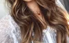 Ücretsiz kargo büyüleyici güzel yeni Sıcak satmak Moda Kadınlar Kıvırcık Saç Tam Peruk Sentetik Doğal Uzun Dalgalı Ombre Sarışın Peruk
