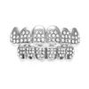 Hip Hop gold silver 8 Diamond Teeth grillz Set Bling Iced out False Dental Grills For women & men s Hiphop body Jewelry accessories