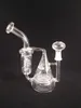 H: 20cm Senaste Design Pyramidglas Bong Två Funktion HoneycombtoRado Percolator Vårrör Recycler Bubbler Olje Riggar Vattenrör Rökning