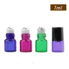 Amber Glass Roll on Bottle Perfume Essential oil Bottles 1ml 2ml 3ml glass/ steel Bead transpant/Milky white holder Walk Bead Bottles