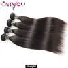 Onlyou 10A Grade 34 pcs brut indien vierge cheveux droite vague de corps cheveux humains tissage faisceaux non transformés Extensions de cheveux Nature Bla4048535