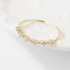Женщины мода 14K Золотое кольцо вечность ювелирные изделия с бриллиантами тонкий CZ группа стерлингового серебра покрытием обручальные кольца ювелирные изделия размер 5-12