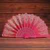 結婚式の中国の折りたたみダンスファンの女性装飾小さな手持ちファン10ピース/ロットのための古典的なブロンズパターンレースのファン