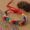 Charm Bracelets 2021 Lesbian Valentine's Gifts Flag Braid Rainbow Gay Pride Bracelet Love Delicate Drop Feb 21291P