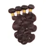 Hot Selling Brasilian Dark Brown Human Hair 4 Bundle Färgad # 2 Brasilianskt Human Hair Weaves Billiga Kroppsvåg Virgin Mänskliga Hårförlängningar