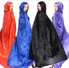 Kvinnor gotiska hooded velvet cloak halloween party witchcraft cape medeltida wicca robe lady gril cosplay klänning kostymer cape