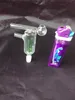 Pote de vidrio con dos filtros, accesorios para bongs de vidrio.