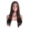 Silkeslen Straight spets framkong Brasiliansk jungfrulig mänsklig hår 4x4 5x5 6x6 7x7 13x4 13x6 360 Full spets peruker för kvinnor naturlig färg