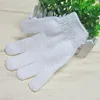 Gants de nettoyage du corps en Nylon blanc, exfoliants, bain-douche, doigts, douche à domicile, Spa, Massage, doux