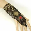 Hot Style Gothic Punk Vintage Hand Ornamenter Vindkedja Lady Black Lace Armband Modig personlighet Klassisk Utsökt Elegans