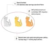 Everfast 10 pc/Lot mignon paresseux assis chat boucles d'oreilles en acier inoxydable boucle d'oreille minuscules chats oreille goujons bijoux pour femmes enfants filles T100