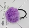 Lady girl Faux Fur Fluffy Ball Pom Pom Scrunchies pompon Elastic Ponytail Holder hair rope hair ties bobbles accessories 100pcs GR8841558