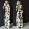 Mode Summer Europe and America New Women FullLength Party Dresses Roundneck Long Sleeve Long Foral Dress Top Quality2980734