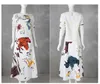 Mifairy 2018 White Derlet Birds Print Breien Tops en Lange Rokken Merk dezelfde stijl Lente 2 stuks Sets Dames Y11301