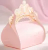 Rose or couronne découpé au Laser boîtes de faveur de mariage sac de chocolat bébé douche fête cadeau boîte à bonbons doux jour présent wrap