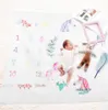 ユニコーンの赤ちゃんの毛布の新生児のスワッドルキッズ花写真小道具幼児の手紙印刷写真背景包装タオルLD50