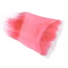 Silky raka rena rosa jungfrubrasilianska mänskliga hårbuntar med 13x4 Full Lace Frontal Closure Light Pink Virgin Hair Weft Extensions