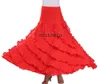 Lycklig dans flamenco folklorico övning dansare kostymer kjolar lång full cirkel knit flamenco balsal latin dans kjol kostym billig