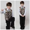 2018 Real Tree Camo Boy's Formal Wear Gilet con cravatte Camouflage Groom Boy Vest Cheap Satin Custom Formal Wedding Gilet Camouflage