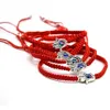 Braccialetti di corda intrecciata Filo rosso I braccialetti con ciondoli Blue Eye ti portano fortunati braccialetti pacifici Lunghezza regolabile