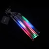 LED Strings 8pcs set 30cm Strip Light Bulbs Shower Rain Lights Solar Powered Meteor Waterproof Garden Lamp for Holiday