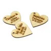 100 Personlig anpassad bröllop Wine Charm Gold Silver Clear Wood Heart Label Party Favors Gift Bride Baptism Tag Decor2322