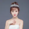 바로크 럭셔리 라인 석 신부 크라운 티아라 수제 실버 크리스탈 DIADEM Tiaras 신부 헤드 ​​밴드 웨딩 헤어 액세서리