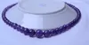 Beautiful Natural Transparent Brazilian Amethyst Madam Beads Necklace 6-12mm