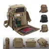 Herren Militär Vintage Leinwand Leder Satchel Umhängetasche Messenger School Bag227l