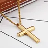 Cross Necklace For Men New Fashion High Polished Stainless Steel Gold Color Cross Pendant Necklace Male Cheap Jewelry