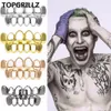 TOPGRILLZReal Brilhante! New Custom Fit Rose Banhado A Cor de Ouro Vampiro Quatro Rosto Hallow Ouro Conjunto Grillz Aberta Para O Presente de Natal. Festa